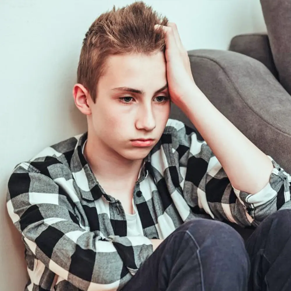 Unhappy Teen Boy