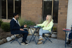 Resident relaxing outdoors