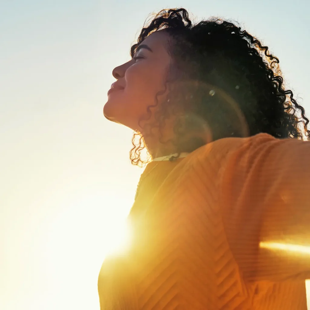 Woman Looking Into the Sky